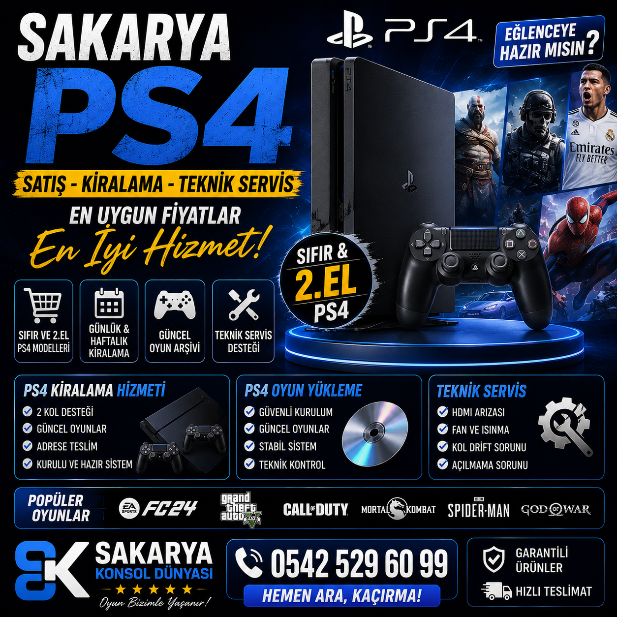 Sakarya PS4 Satış ve Kiralama Hizmetleri