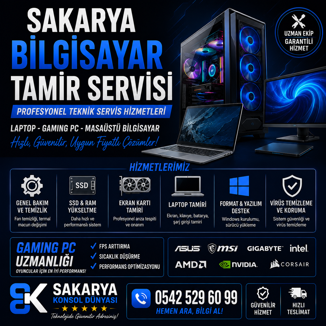 Sakarya Bilgisayar Tamir Servisi Hizmetleri